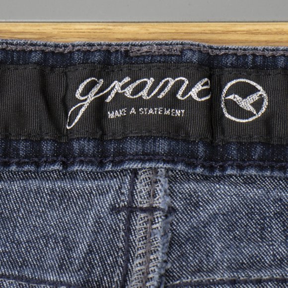 Grane Straight Fit 9 (28 X 31) Women's Denim Jeans Dark Wash Zip Fly Distressed - Picture 6 of 9